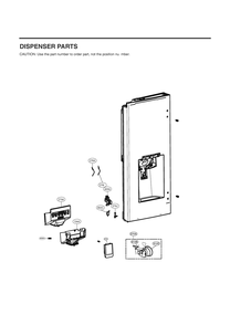 Dispenser Parts Diagram and Parts List for GC-X288NMSM AMTCNA0 LG Refrigerator