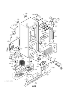 Case Parts Diagram and Parts List for LRDN20724SB  LG Refrigerator