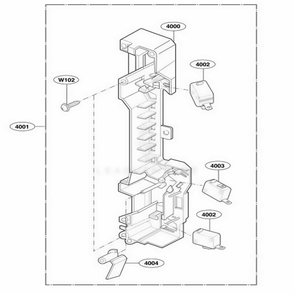 Latch Board Parts Diagram and Parts List for 63769 ABKESEA LG Range