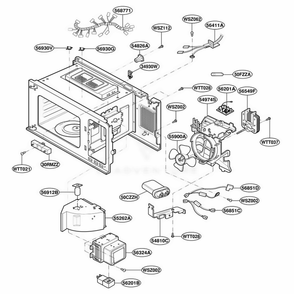 Interior Parts Diagram and Parts List for 3WG2532 HM1QBAL LG Range