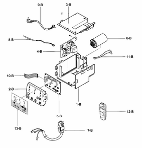 Control Box Assy Diagram and Parts List for 58075180700  Kenmore Air Conditioner