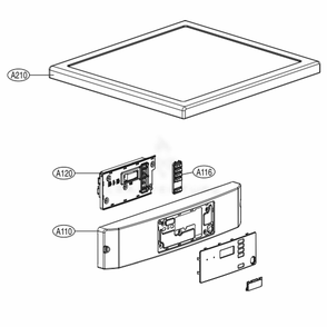 Control Panel And Plate Assembly - Coin Type / Opl Type Diagram and Parts List for GD1329QGW ABWELAT LG Dryer