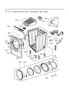 Cabinet And Door Assembly Diagram and Parts List for DLGX4081B ABLEEUS LG Dryer