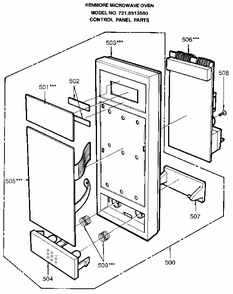 Control Panel Diagram and Parts List for 7218913580  Kenmore Microwave