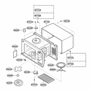 Oven Cavity Parts Diagram and Parts List for KCMS185JBL AB1EKAD LG Wall Oven