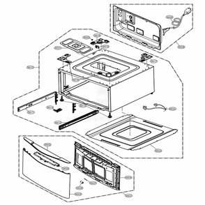 Outer Case Assembly Diagram and Parts List for WD200CW ABWEEUS LG Laundry Accessories
