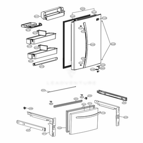 Door Parts Diagram and Parts List for LDC24370SW ASWCNA0 LG Refrigerator