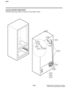 Valve And Water Tube Parts Diagram and Parts List for GR-X288NSSM ASTCNA4 LG Refrigerator