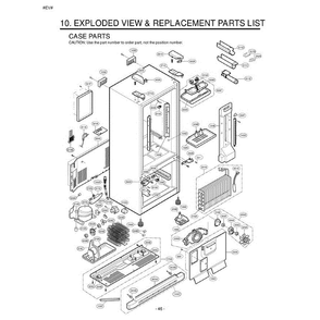Section 1 Diagram and Parts List for LFD22860SW ASWCLGY LG Refrigerator