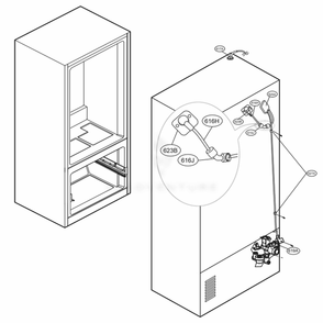 Valve And Water Tube Parts Diagram and Parts List for 73105 ASTCSE2 LG Refrigerator