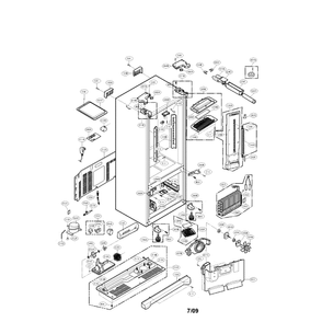 Case Diagram and Parts List for LFX21975ST 00 LG Refrigerator