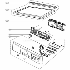 Control Panel And Plate Assembly Diagram and Parts List for DLE3170W ABWEEUS LG Dryer