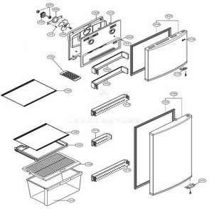 Door Parts Diagram and Parts List for LTNC08121V APZCNA0 LG Refrigerator