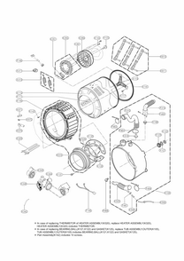 Drum And Tub Assembly Parts Diagram and Parts List for 79641282310  Kenmore Washer