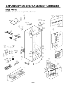 Case Parts Diagram and Parts List for GR-L28ANKXM ASBCNA0 LG Refrigerator