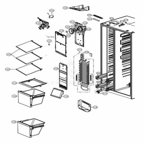 Freezer Compartment Diagram and Parts List for LSXS26386S ASTCNA4 LG Refrigerator