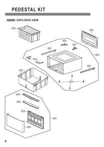 Pedestal Kit Diagram and Parts List for WDP6B ABLEEUS LG Washer