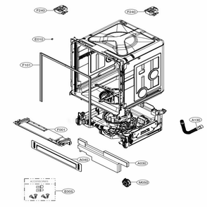 Main Diagram and Parts List for SKSDW2401S ASTESNA LG Range
