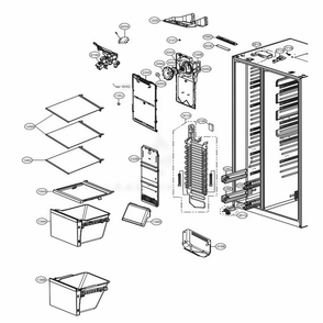 Freezer Compartment Diagram and Parts List for 51839 AWBCSE0 LG Refrigerator