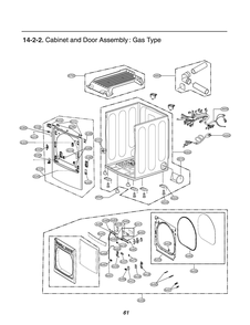 Cabinet And Door Assembly Diagram and Parts List for RN10A9A18W ABWEEUS LG Dryer