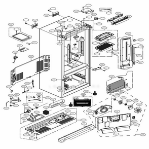 Case Parts Diagram and Parts List for 71603 ASTCSE4 LG Refrigerator