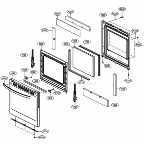 Door Parts Diagram and Parts List for LRGL5825F FRSELGA LG Range