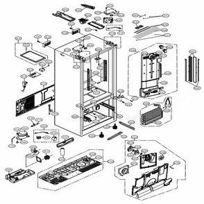 Case Parts Diagram and Parts List for 72372 ASWCSE0 LG Refrigerator