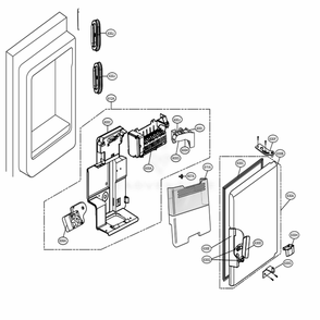 Ice Maker And Ice Bin Parts Diagram and Parts List for 75043 ASTCSE0 LG Refrigerator