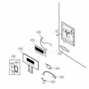 Dispenser Parts Diagram and Parts List for 71014 ABICSE1 LG Refrigerator