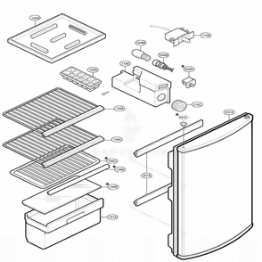 Main Parts 2 Diagram and Parts List for GR151R SWCGSC LG Refrigerator