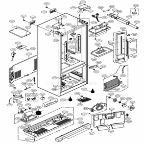 Case Parts Diagram and Parts List for 71016 ATICSE0 LG Refrigerator