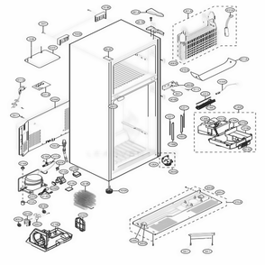Case Parts Diagram and Parts List for 78032 ASWCSE7 LG Refrigerator