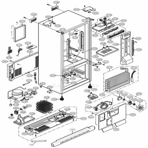 Case Parts Diagram and Parts List for LFC23760SW ASW1LGA LG Refrigerator