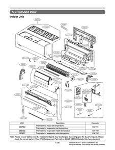 Indoor Unit Diagram and Parts List for S4NW18KPRDA AK6GEUS LG Air Conditioner