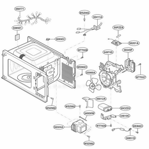 Interior Parts Diagram and Parts List for KCMS2055SSS CSTEKAD LG Wall Oven
