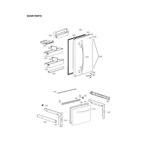Door Diagram and Parts List for LDCS24223S 00 LG Refrigerator
