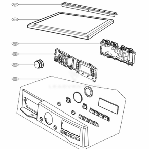 Control Panel And Plate Assembly - Touch Lcd Type Diagram and Parts List for DLGX3251V ASSEEUS LG Dryer