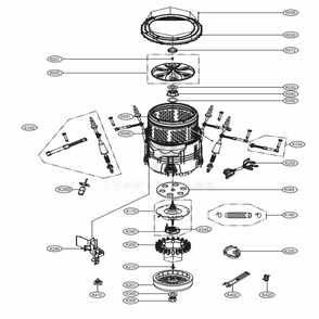 Tub Assembly Diagram and Parts List for WT5270CW ABWEVUS LG Washer