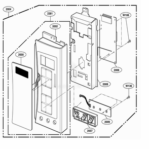 Control Parts Diagram and Parts List for 80829 ABKESEA LG Microwave