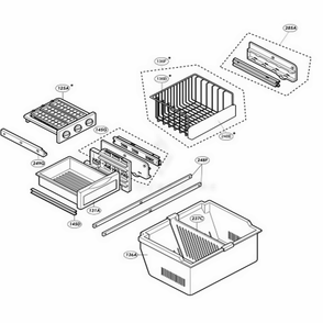 Freezer Parts Diagram and Parts List for LRDN20720BK AWBCLGX LG Refrigerator