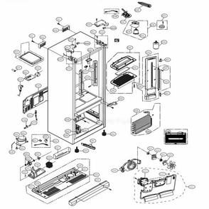 Case Parts Diagram and Parts List for LFX25973D ASBCNA0 LG Refrigerator