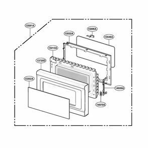 Door Parts Diagram and Parts List for MS114SA MWEGSC LG Range