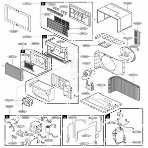 Main Diagram and Parts List for UE10A33B AWYBFRD LG Air Conditioner
