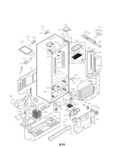 Case Parts Diagram and Parts List for LMX25981SW 02 LG Refrigerator