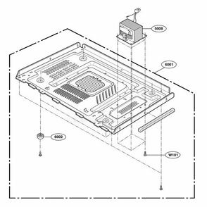 Base Plate Parts Diagram and Parts List for 64282 AW1ESEA LG Wall Oven