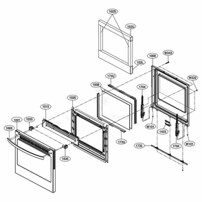 Door Parts Diagram and Parts List for LRG4111ST ASTELGA LG Range