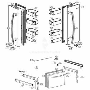 Door Parts Diagram and Parts List for LFNS22520S ASTCNA0 LG Refrigerator