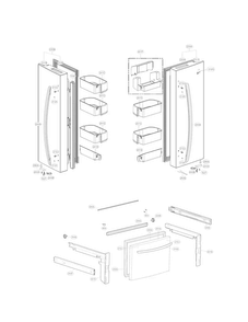 Door Parts Diagram and Parts List for LFC22770ST 00 LG Refrigerator