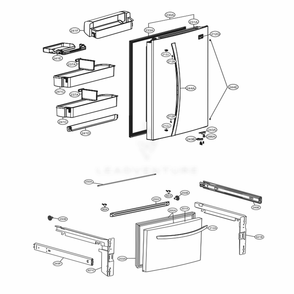 Door Parts Diagram and Parts List for LDC24370ST ASTCNA0 LG Refrigerator