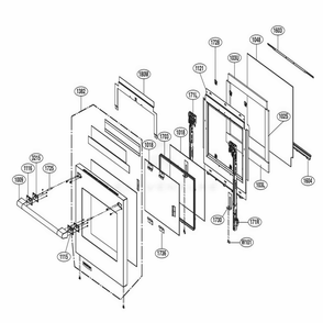 30-Inch Door Parts Diagram and Parts List for SKSGR480GS ASTESGN LG Range
